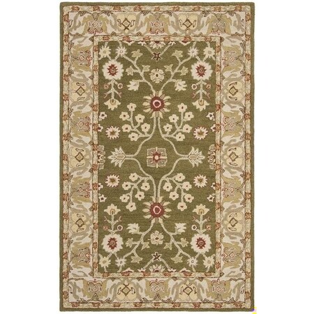 Safavieh 2 ft.-3 in. x 8 ft. Runner Traditional Anatolia- Moss and Ivory Hand Tufted Rug AN562D-28